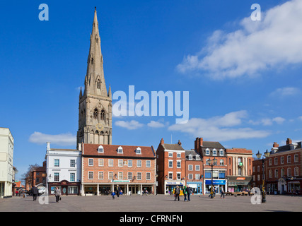 Turm der Kirche St. Maria Magadalene Newark-on-Trent, Nottinghamshire UK GB EU Europa Stockfoto