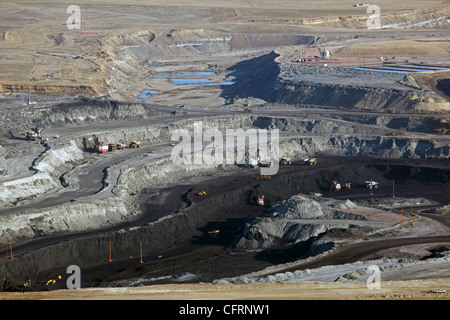 Kohlebergwerk in Wyoming des Powder River Basin Stockfoto