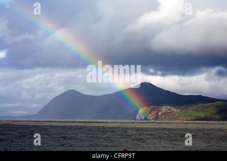 Regenbogen Yr eIFL.NET von Porth Dinllaen Nefyn Lleyn Halbinsel Gwynedd Wales Stockfoto