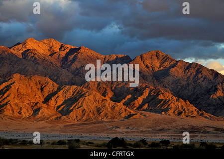 Die Berge von Moab im Araba-Tal. Stockfoto