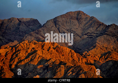 Die Berge von Moab im Araba-Tal. Stockfoto