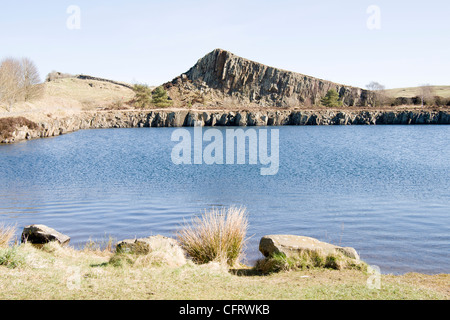 Cawfields Steinbruch am Hadrianswall - England Stockfoto