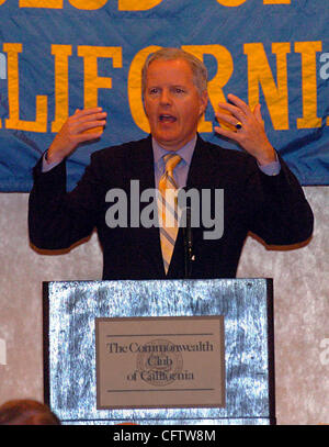 Tom Campbell, Dekan der Haas School of Business an der UC Berkeley, spricht über Mittwoch, 24. Januar 2007 zum Commonwealth Club im Hotel Nikko in San Francisco, Kalifornien. (Dean Coppola/Contra Costa Times) Stockfoto