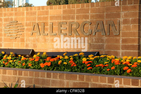 2. Februar 2007; Irvine, CA, USA; Allergan, Inc., ist mit Hauptsitz in Irvine, Kalifornien, ein globales pharmazeutisches Unternehmen, das entwickelt und vertreibt innovative Produkte für die Augenpflege, Neuromodulator, Hautpflege und andere Fachmärkte.  Neben seiner Entdeckung-Entwickl Stockfoto