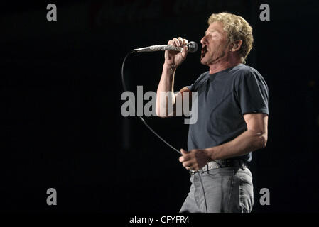 Madrid. Spanien. Palacio de Los Deportes. The Who, die Band von Pete Townshend und Roger Daltry, Leistung in Madrid Stockfoto