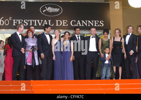 Michael Winterbottom, Mariane Pearl, Angelina Jolie und Brad Pitt bei den Filmfestspielen von Cannes 2007, für "A Mighty Heart" Premiere. Stockfoto