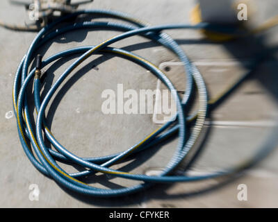 Kabel am Fischerboot in Santa Barbara, Kalifornien Stockfoto