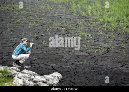 053007 traf See O 2--Personal Foto von Taylor Jones/The Palm Beach Post/0038806A. FÜR BOB KING GESCHICHTE. IN DER NÄHE VON PORT MAYACA. South Florida Water Management District Manager statt ihren zweiten aufeinander folgenden Pressekonferenz in aas viele Tage um zu verkünden, dass Lake Okeechobee Wasserstand niedrig ist. Sie erwarten Stockfoto