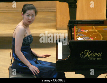 Der XIII internationale Tschaikowsky Wettbewerb ist eines der größten Ereignisse in der Musikwelt. Klavierwettbewerb Vorrunde: Akiko Yamamoto aus Japan. Stockfoto