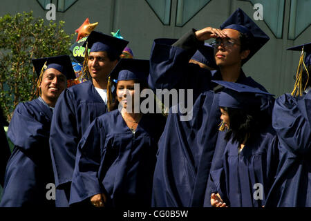 21. Juni 2007 - Los Angeles, CA, USA - einige der Klasse 2007, Oscar De La Hoya Animo Charter High School-Abschluss Zeremonie. Die Klasse des Jahres 2007 ist die erste Klasse von der Schule zu absolvieren, und rangiert in den obersten zehn Prozent, wenn Schulen im US-Bundesstaat Kalifornien, die Minderheit co dienen Stockfoto