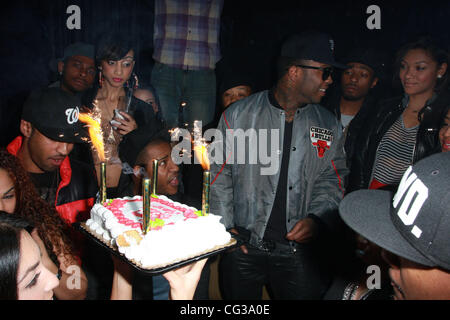 Sängerin Pleasure P (ehemals aus der Gruppe Pretty Ricky) feiert seinen Geburtstag im Club Playhouse in Hollywood mit Freundin Bria Murphy (Eddie Murphy Tochter) - Los Angeles, Kalifornien - 26.12.10 Stockfoto