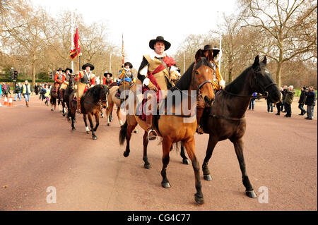 Charles I Gedenken März. Die Veranstaltung erinnert an die Hinrichtung von König Charles I am 30. Januar 1649. London, England - 30.01.11 Stockfoto