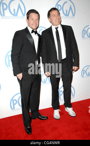 Mark Wahlberg, David O. Russell statt 22. jährliche Hersteller Guild (PGA) Awards im Beverly Hilton Hotel - Ankunft Los Angeles, Kalifornien - 22.01.11 Stockfoto