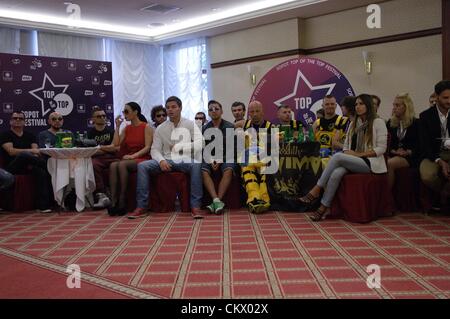 Sopot, Polen am 24. August 2012-Pressekonferenz vor der Spitze der Top Festspiele, heute Nacht in der Oper Sopot Wald startet, Stockfoto