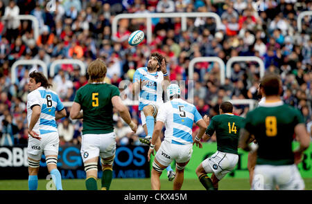 25. August 2012. Mendoza, Argentinien.  Juan Martin Fernandez Lobbe - Argentinien V Südafrika am Estadio Malvinas Argentinas - Mendoza - Argentinien - der Rugby-Weltmeisterschaft 2012 das Spiel in einer 13-13 endete nach einer riesigen Pumas-Erholung in der zweiten Hälfte zu ziehen. Stockfoto