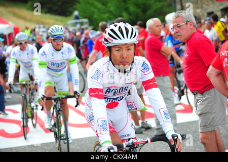 25. August 2012. Lleida nach Andorra Collada, Spanien.  8. Etappe Vuelta a España.  Lleida - Andorra Collada De La Gallina, Argos - Shimano 2012, Doi Yukihiro, Andorra Collada De La Gallina Stockfoto