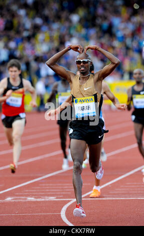 26. August 2012. 26.08.2012 Birmingham, England. AVIVA Birmingham Grand Prix. (GBR &amp; NI) Mo FARAH, Herren 2 Meilen in Aktion bei Alexander Stadium. Stockfoto