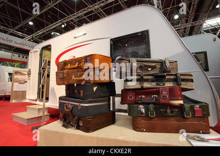 27. August 2012 in Düsseldorf. Mobilheim auf dem Caravan Salon Messe 2012. Stockfoto