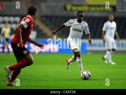 Liberty Stadium, Swansea, Großbritannien. 28. August 2012. Im Bild: Nathan Dyer von Swansea. Capital One Cup Spiel, Swansea City FC V Barnsley an der Liberty Stadium, South Wales, UK. Bildnachweis: D Legakis / Alamy Live News Stockfoto