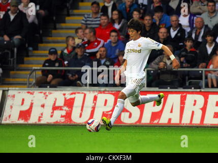 Liberty Stadium, Swansea, Großbritannien. 28. August 2012. Im Bild: Ki Sung-Yueng von Swansea.  Capital One Cup Spiel, Swansea City FC V Barnsley an der Liberty Stadium, South Wales, UK. Bildnachweis: D Legakis / Alamy Live News Stockfoto