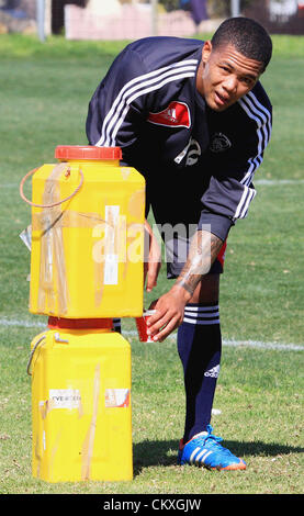 Cape Town, Südafrika. 28. August 2012.  Granwald Scott während der Trainingseinheit Ajax Cape Town und Pressekonferenz in Ikamva am 28. August 2012 in Kapstadt, Südafrika-Foto von Grant Pitcher / Gallo Images / Alamy Live News Stockfoto