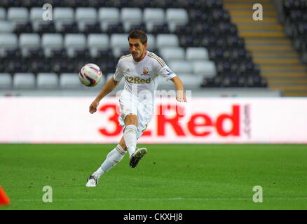 Liberty Stadium, Swansea, Großbritannien. 28. August 2012. Im Bild: Angel Rangel von Swansea. Capital One Cup Spiel, Swansea City FC V Barnsley an der Liberty Stadium, South Wales, UK. Bildnachweis: D Legakis / Alamy Live News Stockfoto