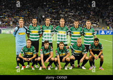 Kiew, Ukraine. 29. August 2012. Borussia-Team während der UEFA Champions League Playoff-zweite Bein Fußball match der ukrainischen FC Dynamo Kiew Vs VfL Borussia Mönchengladbach Deutschland im Olympischen Stadion in Kiew, Ukraine, 29. August 2012. Stockfoto