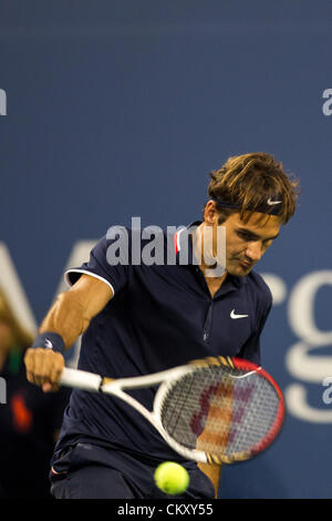 Roger Federer (SUI) auf das Jahr 2012 uns Open Tennisturnier, Flushing, New York, USA. 30. August 2012. Stockfoto