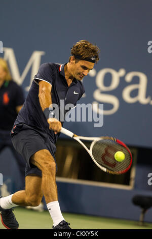 Roger Federer (SUI) auf das Jahr 2012 uns Open Tennisturnier, Flushing, New York, USA. 30. August 2012. Stockfoto