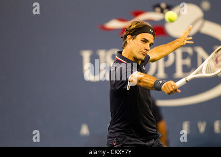 Roger Federer (SUI) auf das Jahr 2012 uns Open Tennisturnier, Flushing, New York, USA. 30. August 2012. Stockfoto