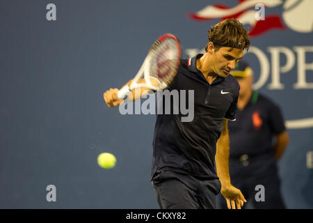 Roger Federer (SUI) auf das Jahr 2012 uns Open Tennisturnier, Flushing, New York, USA. 30. August 2012. Stockfoto