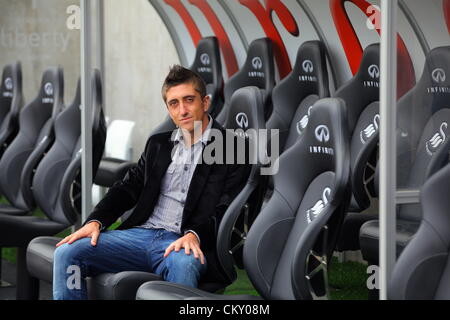 Der Liberty Stadium, Swansea, Großbritannien. Freitag, 31. August 2012. Pablo Hernandez ist die jüngste Unterzeichnung für Swansea City FC.  Swansea zahlte £ 5,55 Millionen an seinem Ex-Klub Valencia. Stockfoto