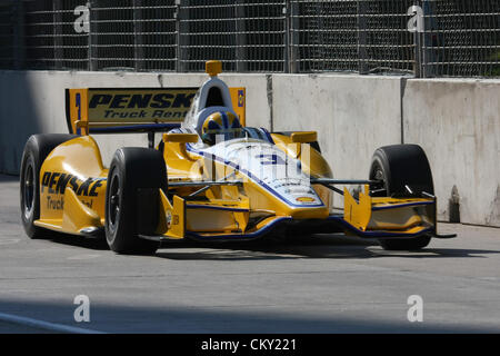 31. August 2012 - Baltimore, Maryland, USA - IZOD Indycar, Grand Prix von Baltimore, Baltimore, MD, August 31-September 2 2012, HELIO CASTRONEVES Team Penske. (Kredit-Bild: © Ron Bijlsma/ZUMAPRESS.com) Stockfoto