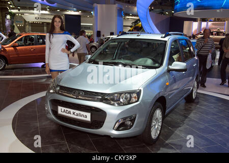 Moskau, Russland - 31. August: Moscow International Automobile Salon 2012.  Lada Kalina neue - Welt-premiere Stockfoto