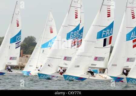 Paralympics London 2012: Segeln Sonar Klasse Rennen 1. September 2012 Bild von: DORSET MEDIA SERVICE Stockfoto