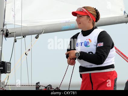 Paralympics London 2012: Segeln Sonar Klasse Hannah Stodel Großbritanniens 1. September 2012 Bild von: DORSET MEDIA SERVICE Stockfoto