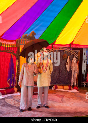 Edinburgh Schottland UK 2. September 2012. Storytelling-Theateraufführung der Maharadschas und der Koh-i-Noor Edinburgh Mela Stockfoto