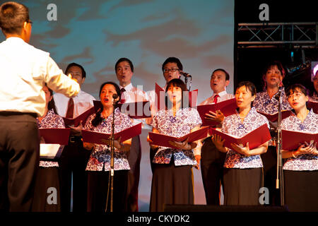 Edinburgh Schottland UK 2. September 2012. Teil von Edinburgh chinesischer Chor erklingt in Edinburgh Mela (multikulturelles Festival) Stockfoto