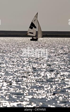 Paralympics London 2012: Segeln Sonar Rennen 3. September 2012 Bild von: DORSET MEDIA SERVICE Stockfoto