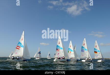 Paralympics London 2012: Segeln Sonar Klasse Rennen 5. September 2012 Bild von: DORSET MEDIA SERVICE Stockfoto