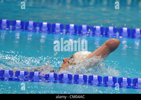 06.09.2012 London, England. Aquatics Centre. Frauen 200m IM-SM9.  Ellen Cashmore (IRL) in Aktion während der 8. Tag der Paralympics vom Flussufer Arena. Stockfoto