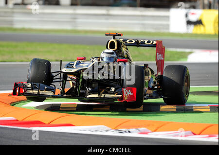 Monza, Italien. 8. September 2012. Kimi Räikkönen von Lotus in Aktion tagsüber Qualifikation GP von Italien 2012. Stockfoto
