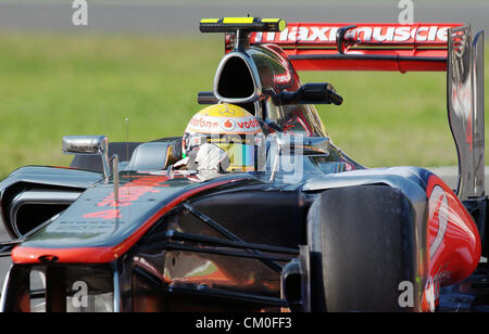 Monza, Italien. 8. September 2012. Lewis Hamilton von McLaren in Aktion tagsüber Qualifikation GP von Italien 2012. Stockfoto