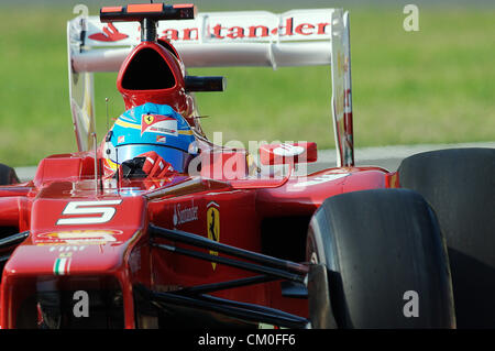 Monza, Italien. 8. September 2012. Fernando Alonso Ferrari in Aktion tagsüber Qualifikation GP von Italien 2012. Stockfoto