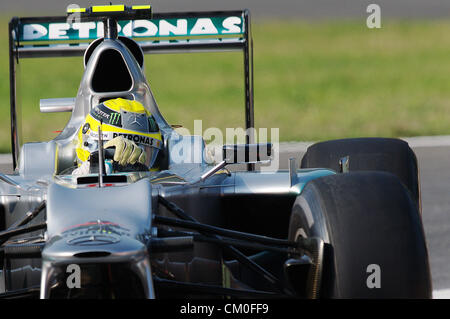 Monza, Italien. 8. September 2012. Nico Rosberg von Mercedes in Aktion tagsüber Qualifikation GP von Italien 2012. Stockfoto