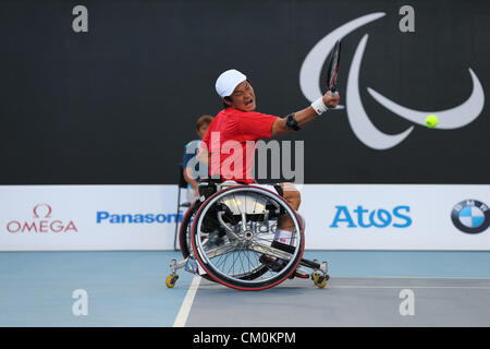 Shingo Kunieda (JPN), 8. September 2012 - Tennis: Herren Einzel-Finale im Olympiapark - Eton Manor während der Paralympischen Spiele London 2012 in London, UK. (Foto von Akihiro Sugimoto/AFLO SPORT) [1081] Stockfoto