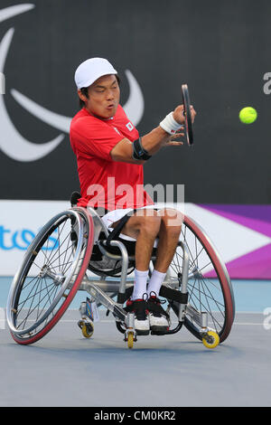 Shingo Kunieda (JPN), 8. September 2012 - Tennis: Herren Einzel-Finale im Olympiapark - Eton Manor während der Paralympischen Spiele London 2012 in London, UK. (Foto von Akihiro Sugimoto/AFLO SPORT) [1081] Stockfoto