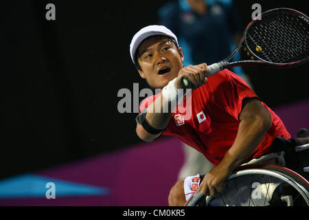 Shingo Kunieda (JPN), 8. September 2012 - Tennis: Herren Einzel-Finale im Olympiapark - Eton Manor während der Paralympischen Spiele London 2012 in London, UK. (Foto von Akihiro Sugimoto/AFLO SPORT) [1081] Stockfoto