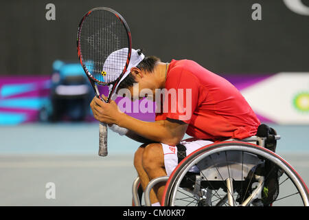 Shingo Kunieda (JPN), 8. September 2012 - Tennis: Herren Einzel-Finale im Olympiapark - Eton Manor während der Paralympischen Spiele London 2012 in London, UK. (Foto von Akihiro Sugimoto/AFLO SPORT) [1081] Stockfoto