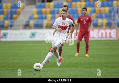 Gdynia, Polen 10. September 2012 UEFA unter 21 EM-Qualifikation. Tomasz Kupisz (7) in Aktion während Polen Vs Portugal Spiel. Stockfoto